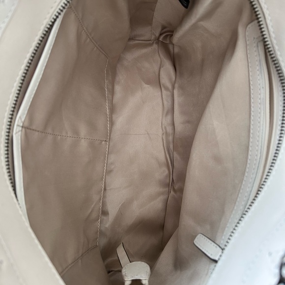 Braided Leather Tote Bag - Cream - Picture 3 of 4